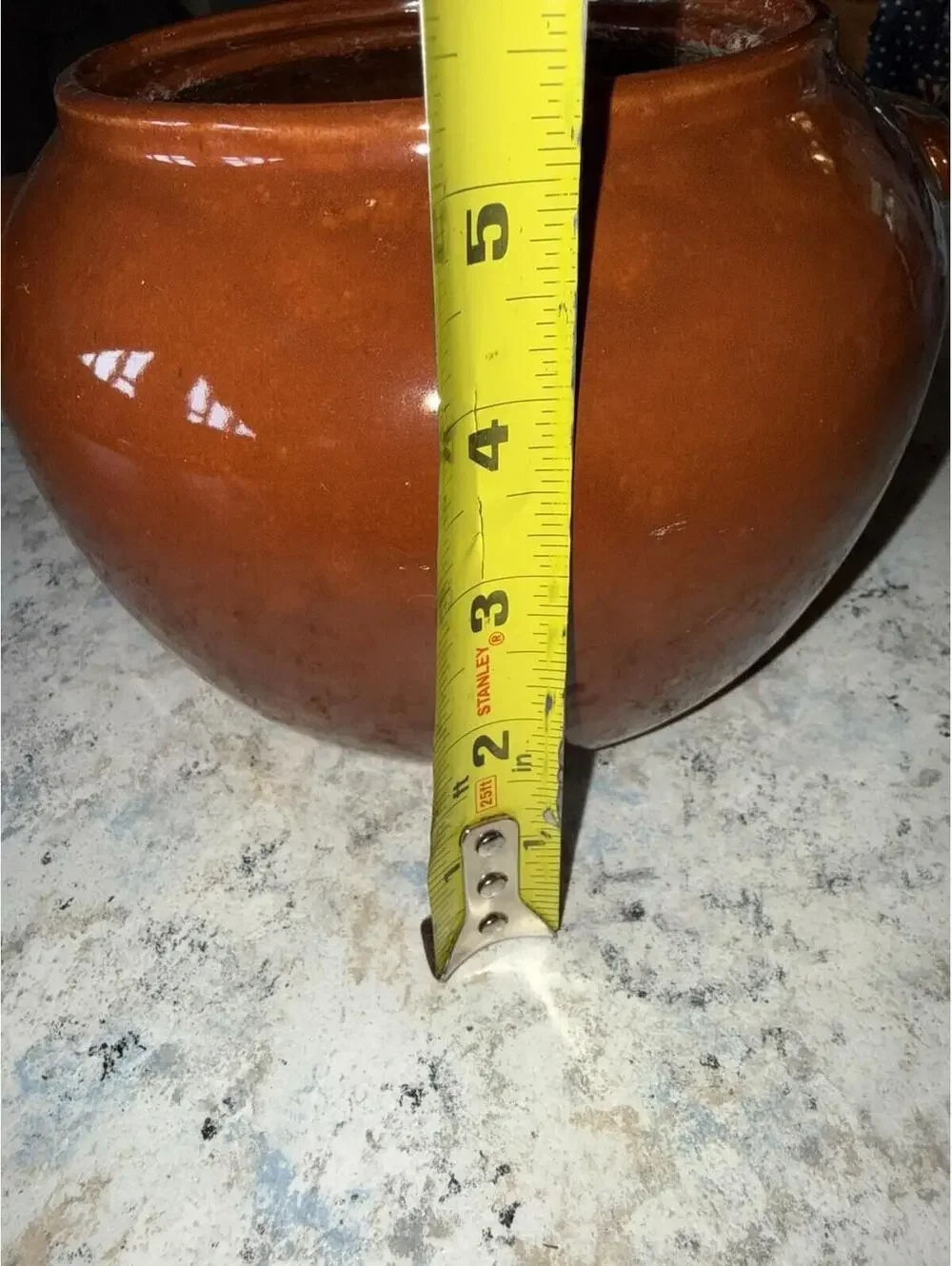 Vintage Bean Pot Handle Rustic Earthenware Bowl 10 Inch, Country, Cottage Core